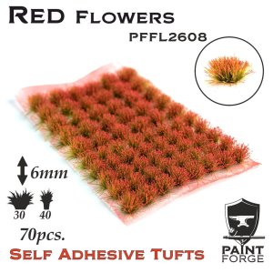 PAINT FORGE FL2608 - Kępy kwiatów 6 mm x 50 szt - Red Flowers