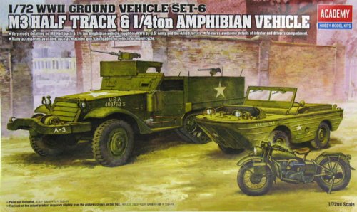Przejdź do produktu ACADEMY 13408 - 1:72 M3 Half Track & 1/4t Amphibian Vehicle