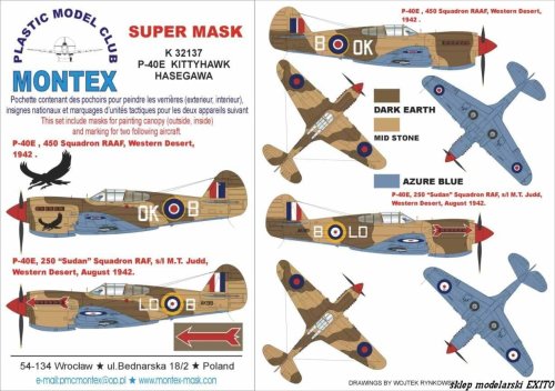 Przejdź do produktu MONTEX K32137 - 1:32 P-40 E Desert RAF