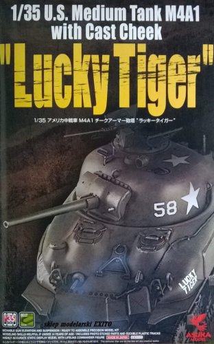 Przejdź do produktu ASUKA (TASCA) 35035 - 1:35 U.S. Medium Tank M4A1 with Cast Cheek - Lucky Tiger