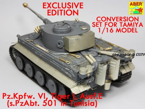 Przejdź do produktu ABER 16K02 - 1:16 Pz.Kpfw.VI Ausf.E Sd.Kfz.181 Tiger I - s.PzAbt. 501 in Tunisia - Exclusive Edition