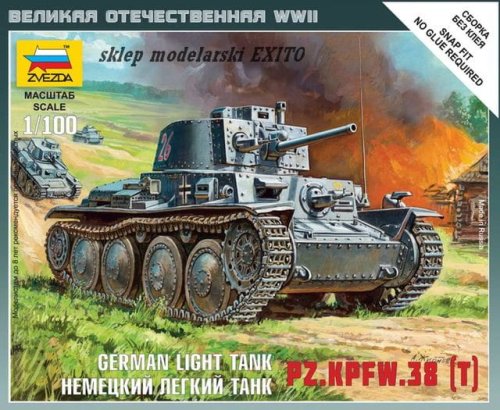 Przejdź do produktu ZVEZDA 6130 - 1:100 German Light Tank Pz.Kpfw.38(t)