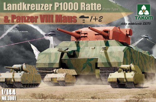 Przejdź do produktu TAKOM 3001 - 1:144 Landkreuzer P1000 Ratte & Panzer VIII Maus