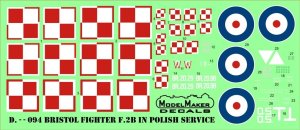 MODELMAKER D72094 - 1:72 Bristol Fighter F.2B in Polish service