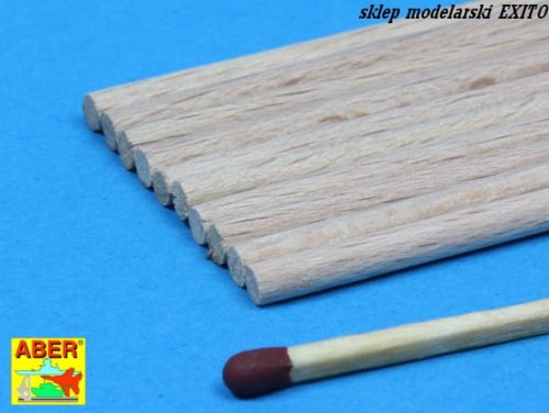 Przejdź do produktu ABER WR3 - Wood round rods 3,00 mm length 250 mm x 10 pcs.