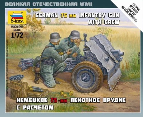Przejdź do produktu ZVEZDA 6156 - 1:72 German 75 mm Infantry Gun w/crew