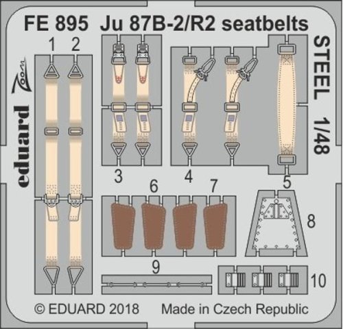 Przejdź do produktu EDUARD FE895 - 1:48 Ju 87B-2/R2 seatbelts - Steel