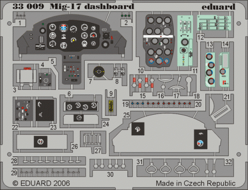 Przejdź do produktu EDUARD 33009 - 1:32 MiG-17 dashboard