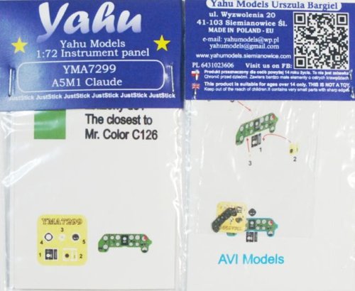 Przejdź do produktu YAHU YMA7299 - 1:72 A5M1 Claude tablica przyrządów