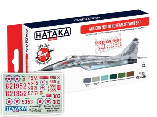 Przejdź do produktu HATAKA AS93D - Zestaw farb Modern North Korean AF z kalkomanią 1:72 Limited Edition
