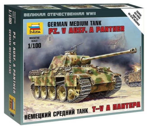Przejdź do produktu ZVEZDA 6196 - 1:100 Pz.V Ausf.A Panther - German Medium Tank