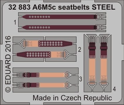 Przejdź do produktu EDUARD 32883 - 1:32 A6M5c seatbelts - Steel