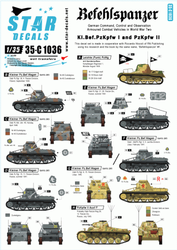 Przejdź do produktu STAR DECALS 35-C1036 - 1:35 Befehlspanzer # 1. KL.Bef.Pz I, PzKpfw II, Beob.Pz. II.