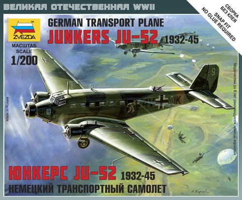 Przejdź do produktu ZVEZDA 6139 - 1:200 German Transport Plane Junkers Ju-52 1932-45