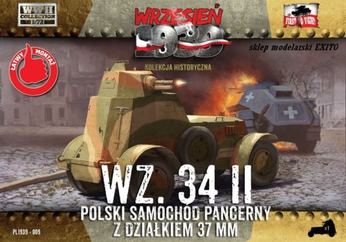 Przejdź do produktu FIRST TO FIGHT 009 -  Wrzesień 1939 - 1:72 Wz.34 II Polski samochód pancerny - Gazetka w zestawie z modelem