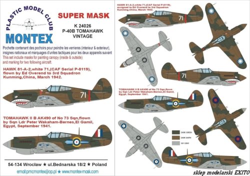 Przejdź do produktu MONTEX K24026 - 1:24 P-40 B Tomahawk