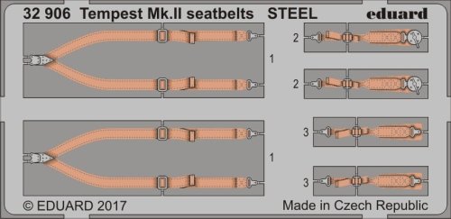 Przejdź do produktu EDUARD 32906 - 1:32 Tempest Mk.II seatbelts - Steel