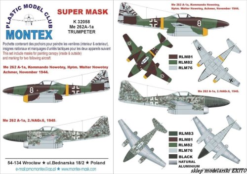 Przejdź do produktu MONTEX K32058 - 1:32 Me-262 A-1a