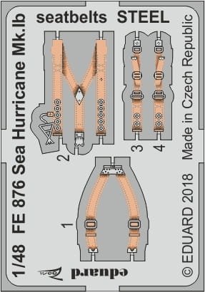 Przejdź do produktu EDUARD FE876 - 1:48 Sea Hurricane Mk.Ib seatbelts - Steel