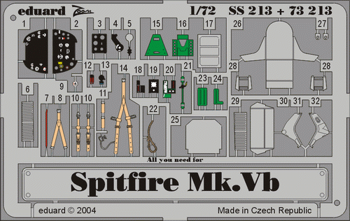 Przejdź do produktu EDUARD SS213 - 1:72 Spitfire Mk.Vb