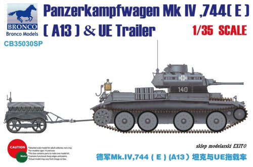 Przejdź do produktu BRONCO CB 35030SP - 1:35 Panzerkampfwagen Mk IV, 744(e) (A13) & UE Trailer