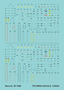TECHMOD 72055 - 1:72 Me-109E Stencils