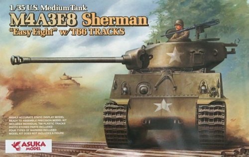 Przejdź do produktu ASUKA (TASCA) 35020 - 1:35 M4A3E8 Sherman Easy Eight w/T66 Tracks