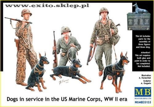 Przejdź do produktu MASTER BOX 35155 - 1:35 Dogs in service in US Marine Corps WW II era