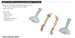 EDUARD 632079 - 1:32 Bf 109G-10 undercarriage legs - bronze