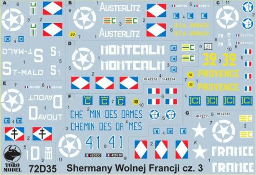Przejdź do produktu TORO MODEL 72D35 - 1:72 Shermany Wolnej Francji cz.3