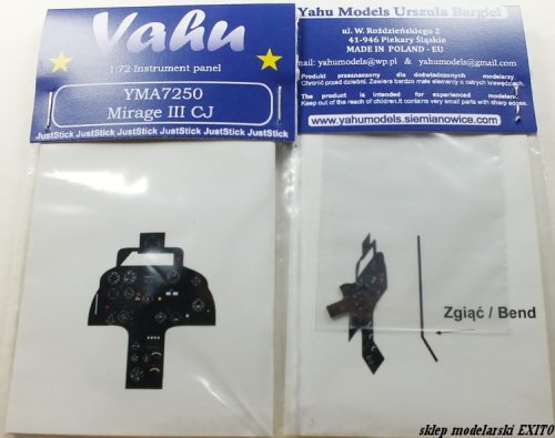 Przejdź do produktu YAHU YMA7250 - 1:72 Mirage IIICJ tablica przyrządów