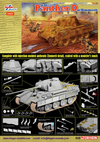 Przejdź do produktu DRAGON 6428 - 1:35 Sd.Kfz. 171 Panther D w/Zimmerit