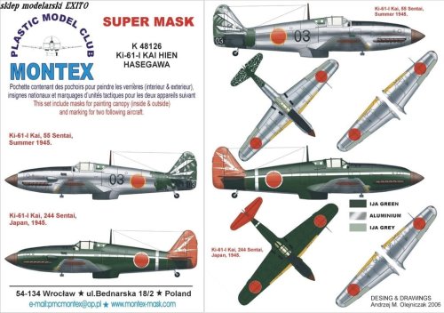 Przejdź do produktu MONTEX K48126 - 1:48 Ki-61-I Kai Hien