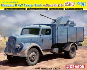 DRAGON 6828 - 1:35 German 3t 4x2 Truck w/2cm FlaK 38