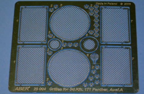 Przejdź do produktu ABER 25004 - 1:25 Grilles for Sd.Kfz.171 Panther Ausf.A/D