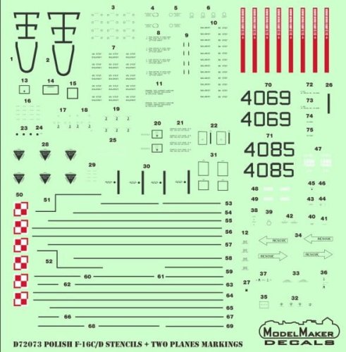 Przejdź do produktu MODELMAKER D72073 - 1:72 Polish F-16C/D Stencils