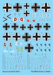 TECHMOD 48080 - 1:48 Messerschmitt Bf-109 E-3 w/masks