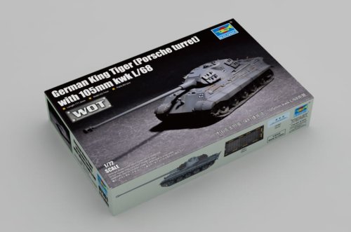 Przejdź do produktu TRUMPETER 07161 - 1:72 German King Tiger (Porsche turret) with 105mm kwk L/68