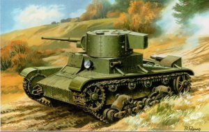 UNIMODELS UM-MT 361 - 1:72 Light Tank T-26 w/ cylindrical turret