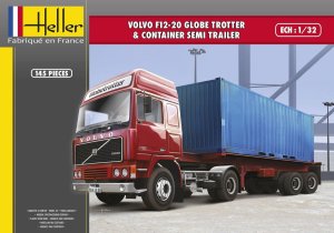 HELLER 81702 - 1:32 Volvo F12-20 GlobeTrotter & Container Semi Trailer