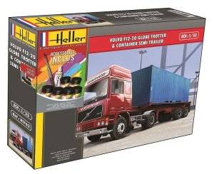 HELLER 57702 - 1:32 Volvo F12-20 GlobeTrotter & Container Semi Trailer