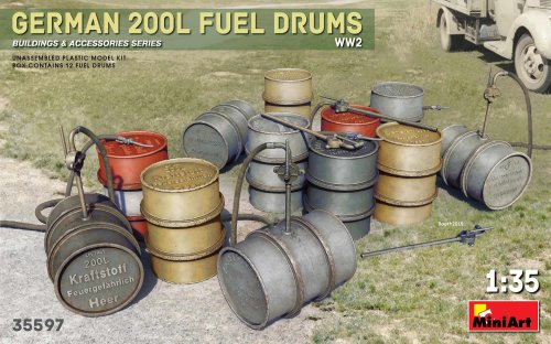 Przejdź do produktu MINIART 35597 - 1:35 German 200L Fuel drums WWII