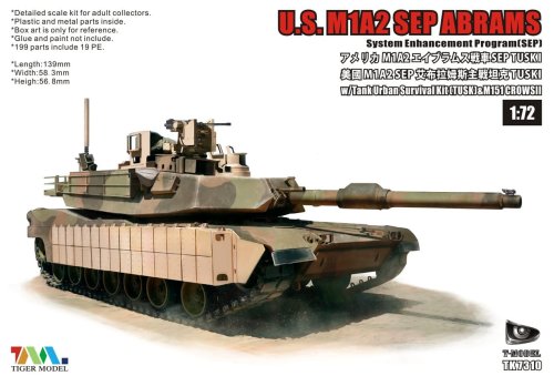 Przejdź do produktu T-MODEL TK7310 - 1:72 U.S. M1A2 SEP Abrams w/ Tank Urban Survival Kits (TUSK) & M151 CROWSII