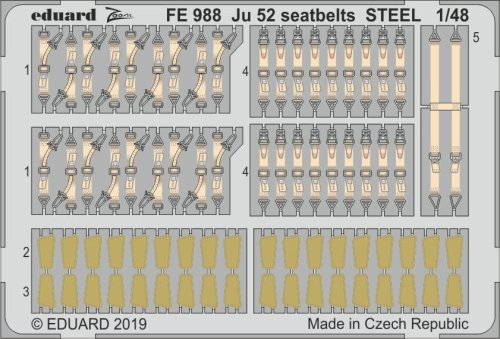 Przejdź do produktu EDUARD FE988 - 1:48 Ju 52 seatbelts - Steel