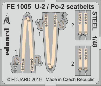 Przejdź do produktu EDUARD FE1005 - 1:48 U-2 / Po-2 seatbelts - Steel