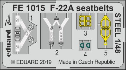 Przejdź do produktu EDUARD FE1015 - 1:48 F-22A seatbelts - Steel