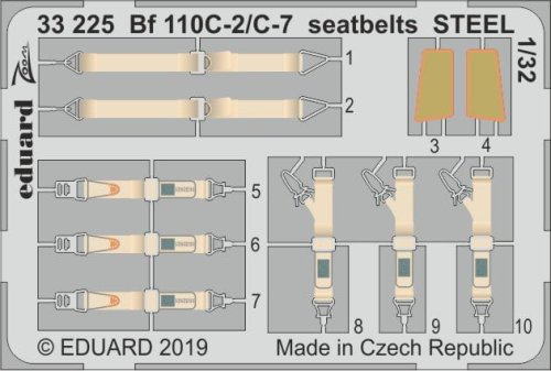 Przejdź do produktu EDUARD 33225 - 1:32 Bf 110C-2/C-7 seatbelts - Steel