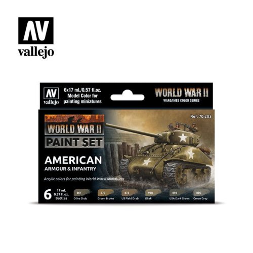 Przejdź do produktu VALLEJO 70203 - WWII American Armour & Infantry - Paint Set
