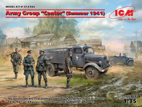 Przejdź do produktu ICM DS3502 - 1:35 Army Group Center (Summer 1941) (Kfz.1, Typ L3000S, German Infantry (4 figures), German Drivers (4 figures)