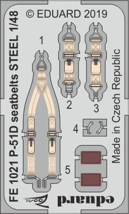 Przejdź do produktu EDUARD FE1021 - 1:48 P-51D seatbelts - Steel